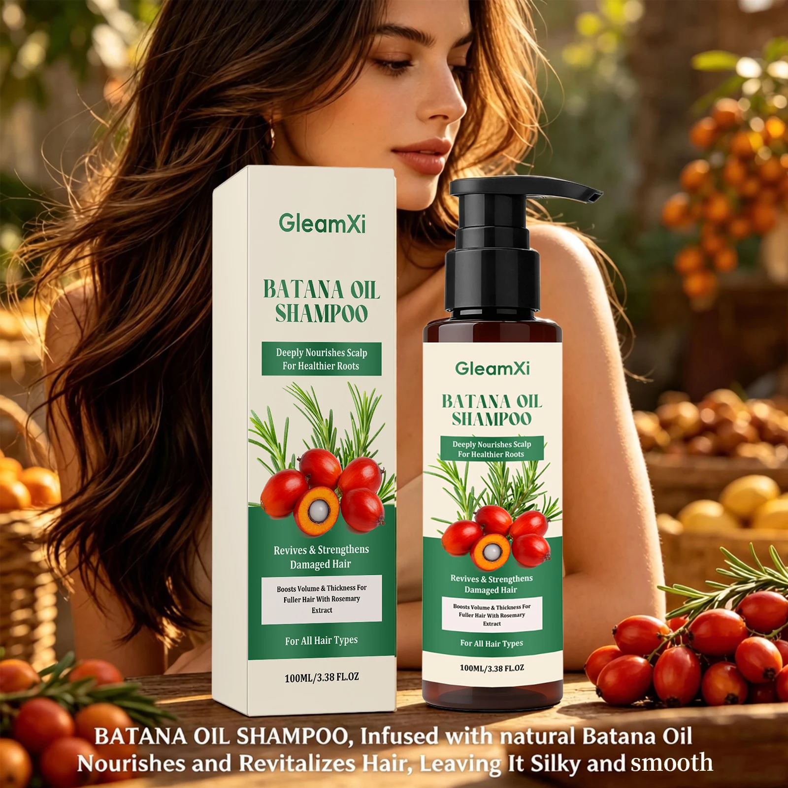 Champú de Aceite de Batana con Romero, Anti-Rotura, Repara Puntas Abiertas, Control de Grasa, Champú Voluminizador para Cabello Seco