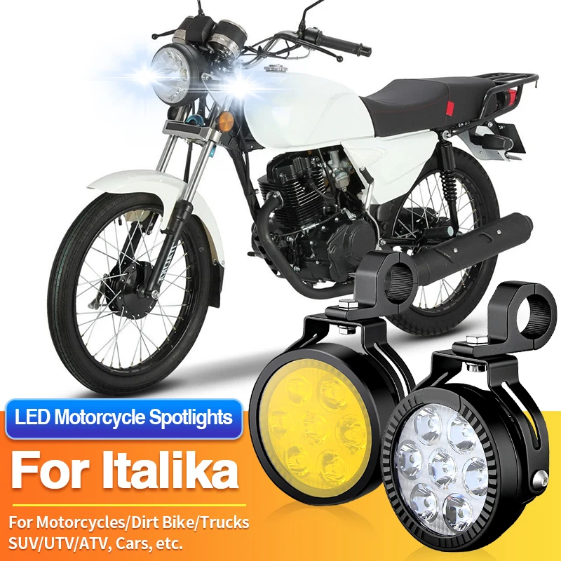 1 Set LED Motorcycles Headlight 2-Color Fog Light Spotlight Off Road for Italika XW150/XT110/X150G/X150D/W150/WS150/Vort-X200