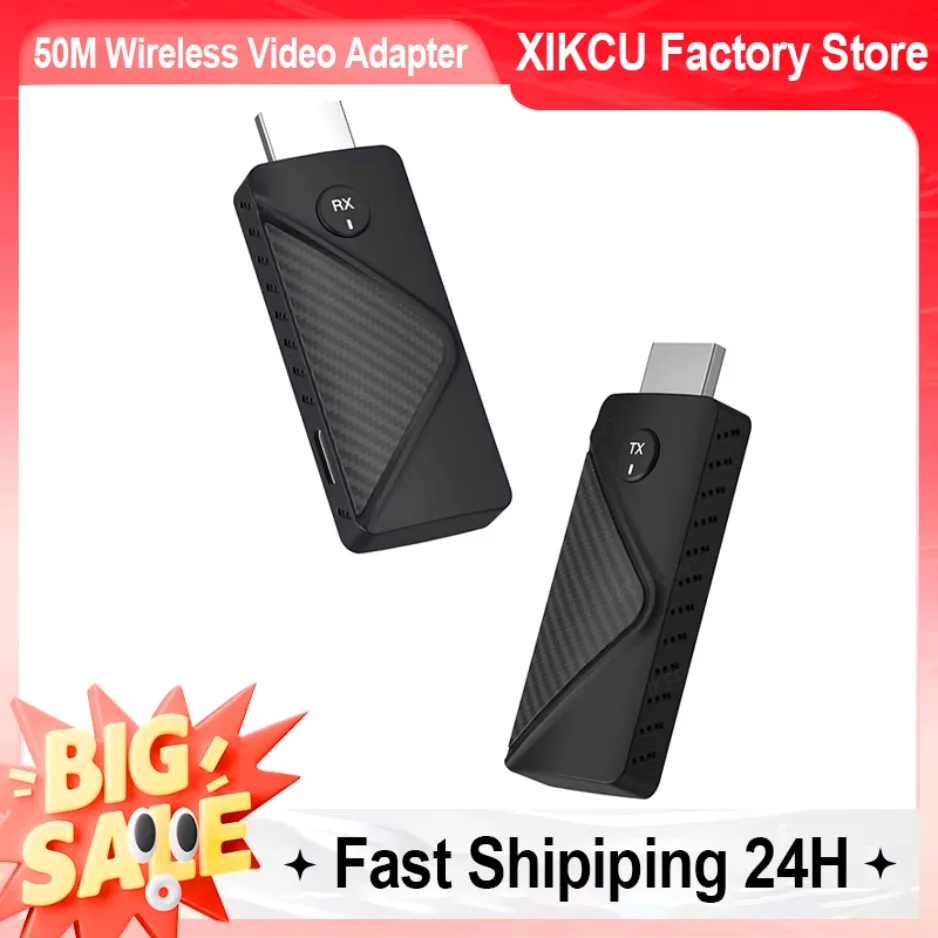 

50M Wireless HDMI Video Transmitter Receiver Kits HDMI-Compatible Extender Adapter TV Stick Dongle 1080P for Monitor PC Laptops
