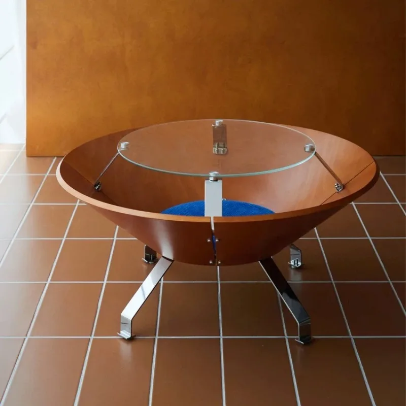 

Bauhaus glass vintage low table used small apartment Nordic tea table