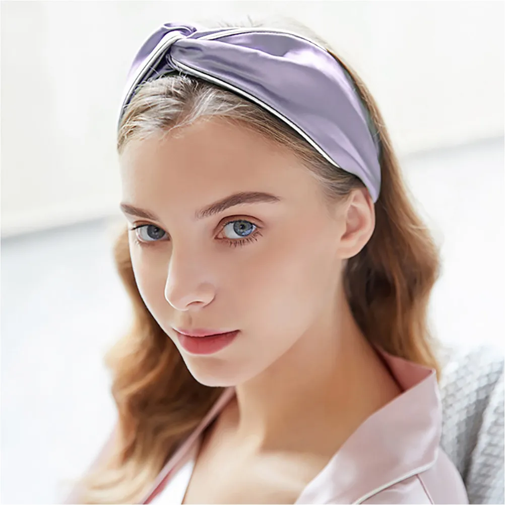 

4Pcs Wide Silk Headbands Elastic Head Wraps for Women Sports Yoga Hairbands Cross Knotted Hair Accessories Sweatproof Hair Bands