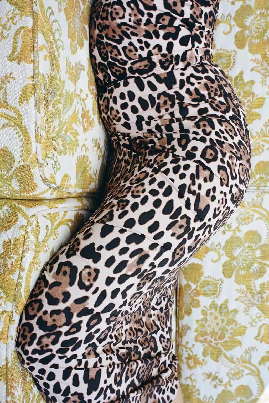 

Осенняя женская юбка с леопардовым принтом и галстуком-бабочкой из нейлоновой смеси, дизайнерская юбка Bal для поездок на работу