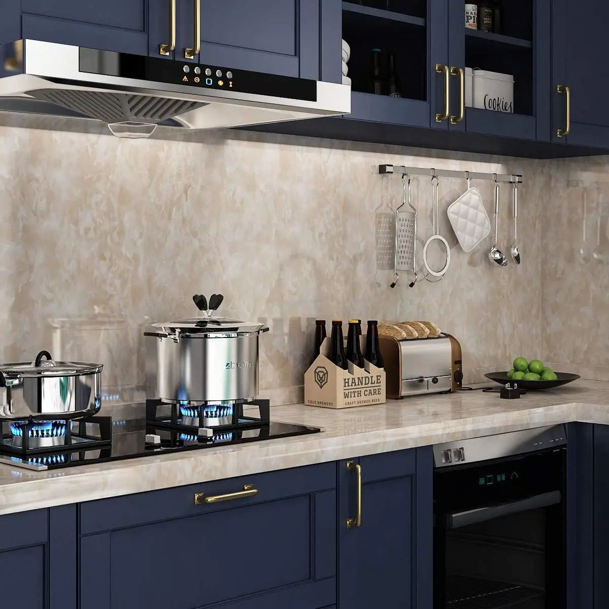 Kitchen Oil Proof Marble Countertop Contact Paper Vinyl Self Adhesive Waterproof Removable Wallpaper for Top Desk Cabinet Cover