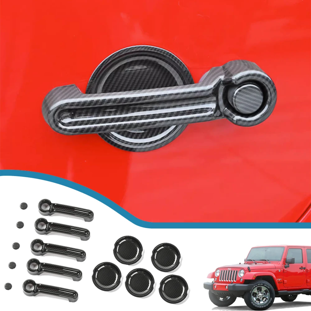 Car Door Side Rear Tail Door Handle Cover Door Handle Bowl Decoration for Jeep Wrangler JK 2/4 Door 2008-2017 Exterior Accessory