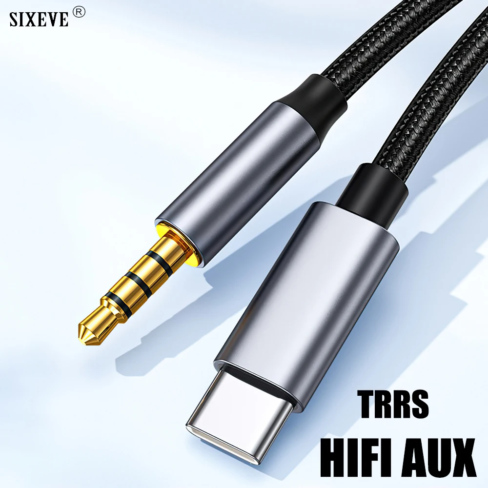 Высококачественный USB-кабель типа C до 3,5 мм TRRS 4-полюсный разъем Aux для телефона, наушников, автомобильный HIFI стереозвук, аудиоразъем 1 м 2 м 3 м
