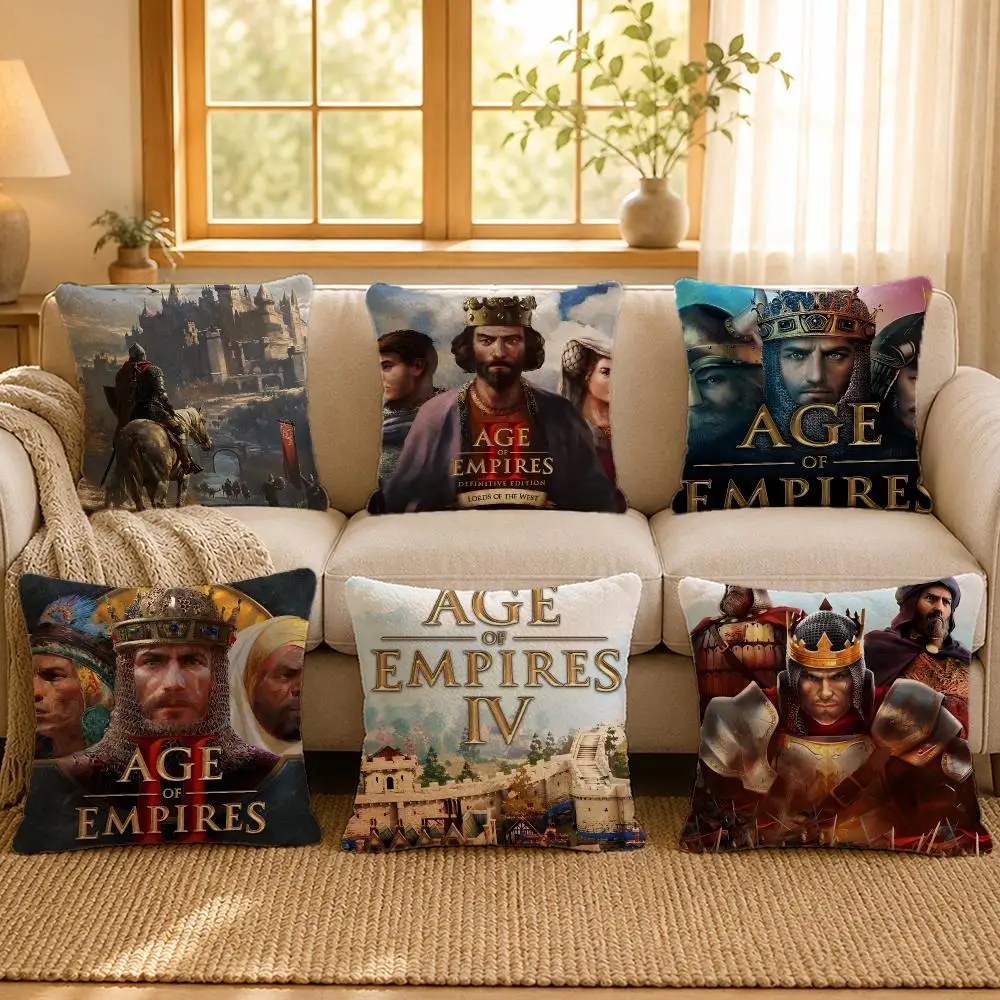 Game Age of Empires Strategy Cushion Cover Personalized Short Plush Soft Bedroom Sofa Home Decor Gift