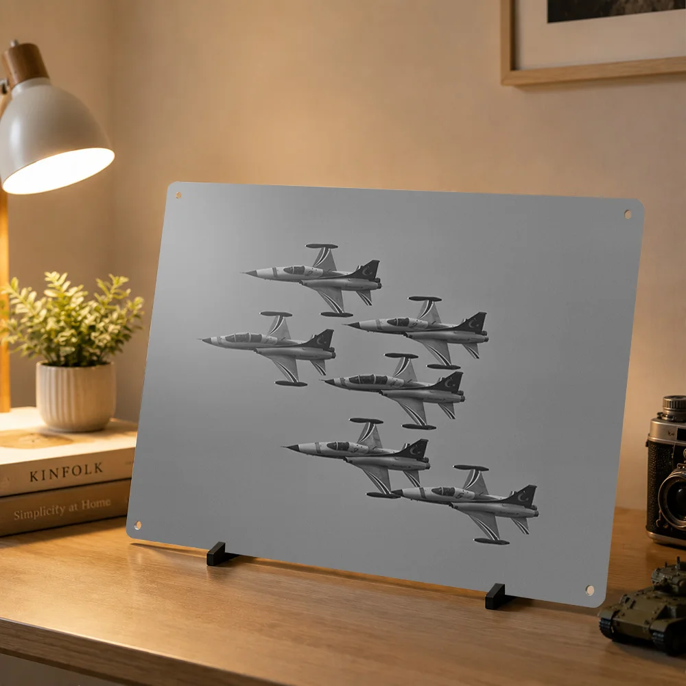 Jet Fighters in Formation Poster Retro 3D Printed Metal Signs Customized Wall Hanging Gift for Home Decor Living Room Interior