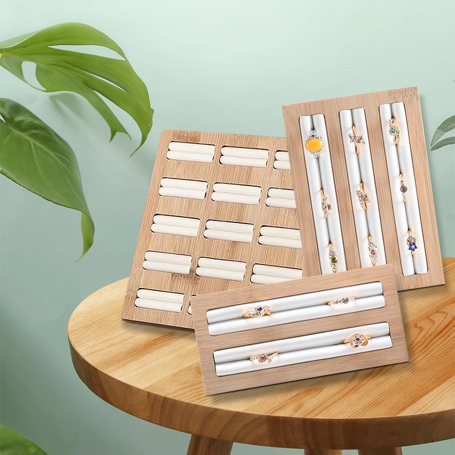 

1pc, Ring Earrings Wooden Display Tray Jewelry 100 Ring Earrings Tray Display Tray Counter Storage, Size: Diameter: 5.9in