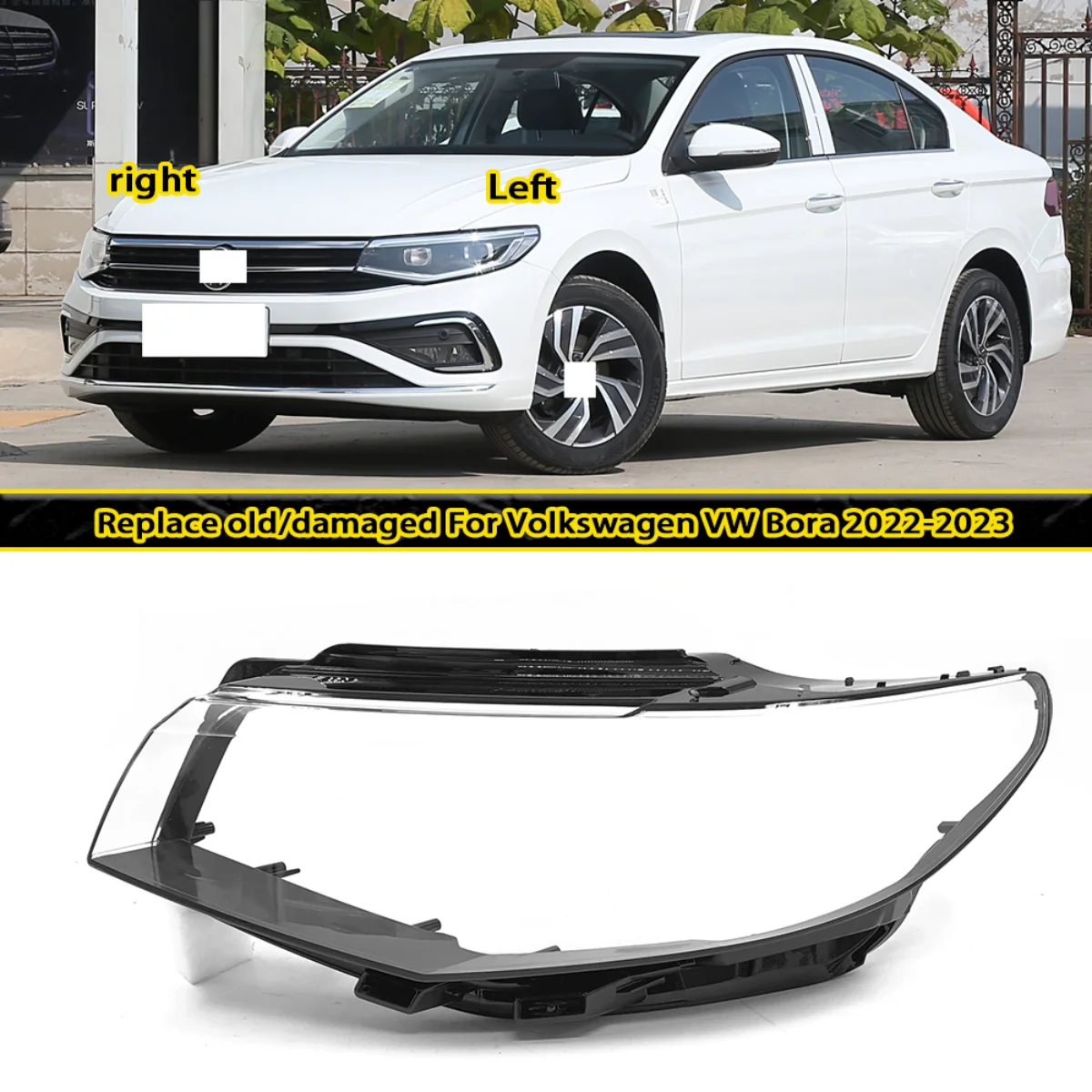 

Headlight Cover For Volkswagen VW Bora 2022-2023 Headlamp Lampshade Shell Mask