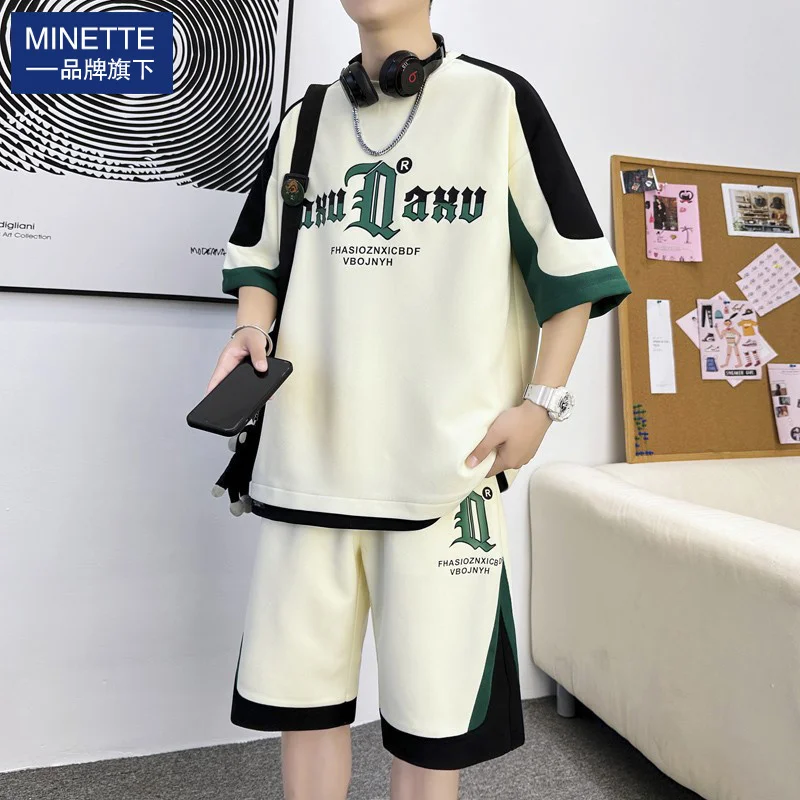 2023 The brand's minette men's t-shirt summer fashion brand short sleeved shorts Basketball uniform a set of youth sports suit