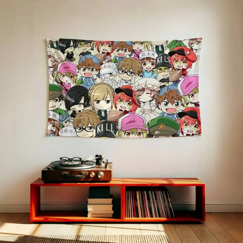 Anime Cells at W-Work Flags for Bedrooms Home Decor Items Outdoor Decors Garage Decoration Flaga