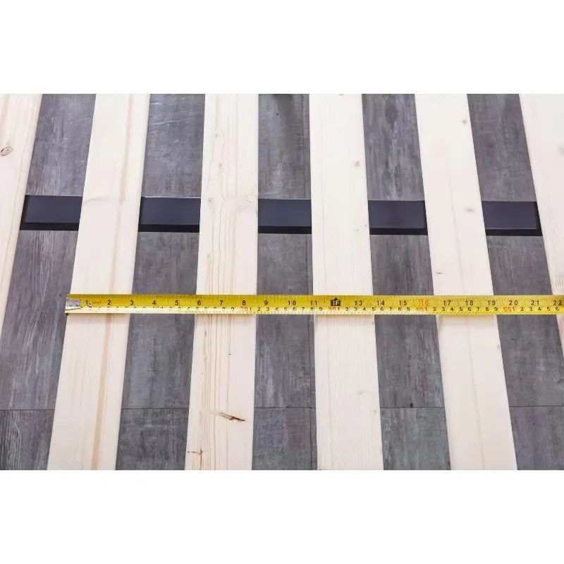 Modern Heavy Duty Metal Bed Frame, Custom Size Bedroom Furniture Base with Wooden Slat Support for Home Hotel