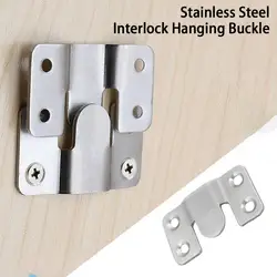 Stainless Steel Mountain Shape Interlock Hanging Buckle Mount Bracket Furniture Connector Wall Picture Frame Hanger Display Hook