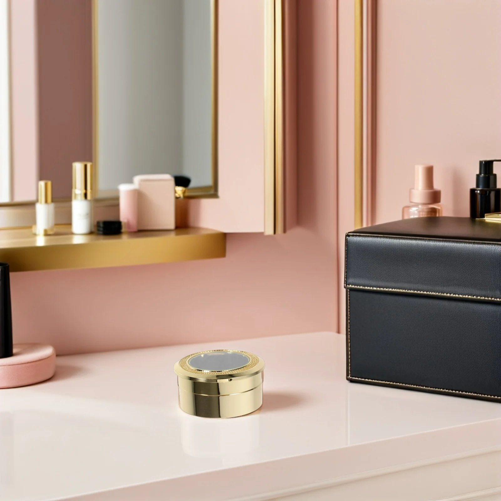 

Круглая коробка для демонстрации драгоценных камней, прозрачная стеклянная крышка с резьбой для хранения ювелирных изделий из камней, путешествий, ежедневного использования, маленьких ювелирных изделий