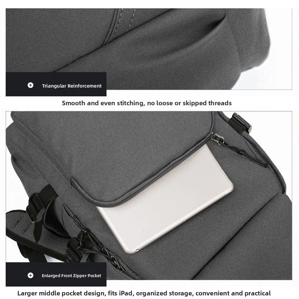 Torba męska na ramię o dużej pojemności, wodoodporny plecak biznesowy z wieloma kieszeniami, lekka torba do przechowywania na zewnątrz, zapinana na zamek, dla mężczyzn/kobiet