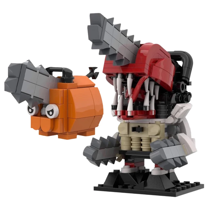 MOC Idea Anime-Figuren Chainsaw Man Bausteine Pochita Denjied Mini-Puppe Modell DIY Kinder-Puzzle Montage-Spielzeug Geburtstagsgeschenk – Detail 6