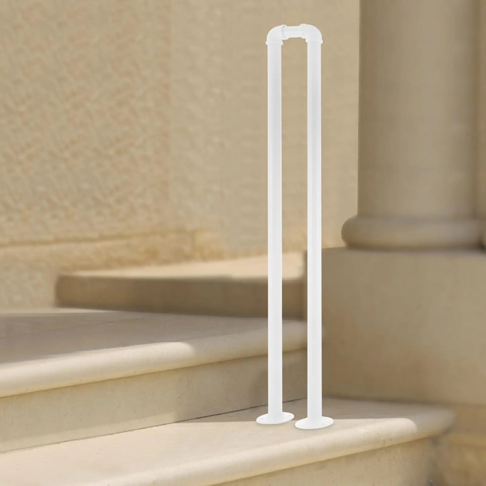 

U-Shaped Stair Handrail, Metal Stair Handrail, Freestanding Industrial Stair Railing