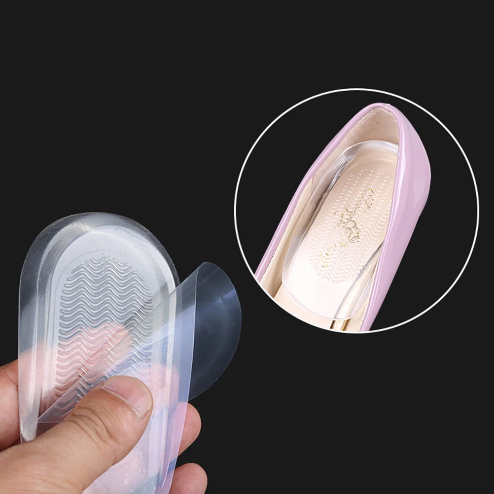

Clear Gel Heel Cups Elastic Durable Reusable Washable Half Insoles High Shoes Reduce Pain Prevent Blisters Foot Care Inserts