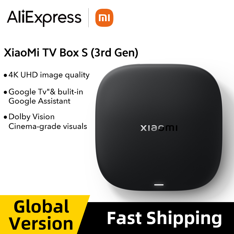  【Brand+】Xiaomi TV Box S 3rd Gen 4K Ultra HD Bluetooth 5.2 Wifi6 32GB ROM Google TV Google Assistant Smart Media Player 