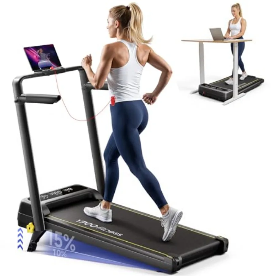 

Foldable Treadmill with Incline, Walking Pad with Handle Bar 3 Level Incline, Portable Folding Treadmills for Home/Office 300 L
