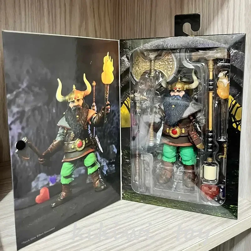 

Original Neca Dragon And Dungeon Anime Figure Elkhorn Dwarf Warrior With Authentic Label Handheld Model Action Figure Doll Gift