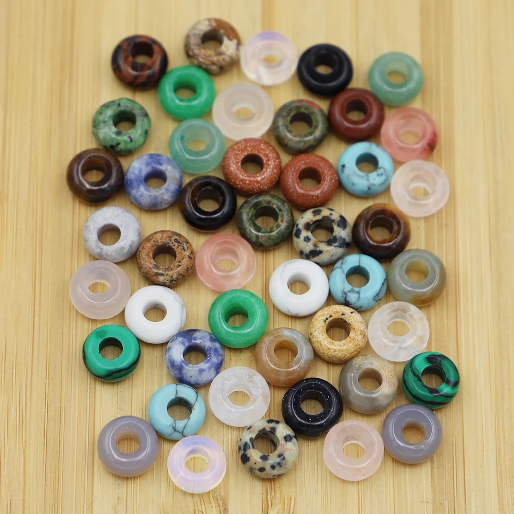 5x10MM Natural Agate Stones Donuts Abacus Big Hole Beads Crystal Necklaces Jewelry Hand String Accessorie Making Wholesale 50Pcs