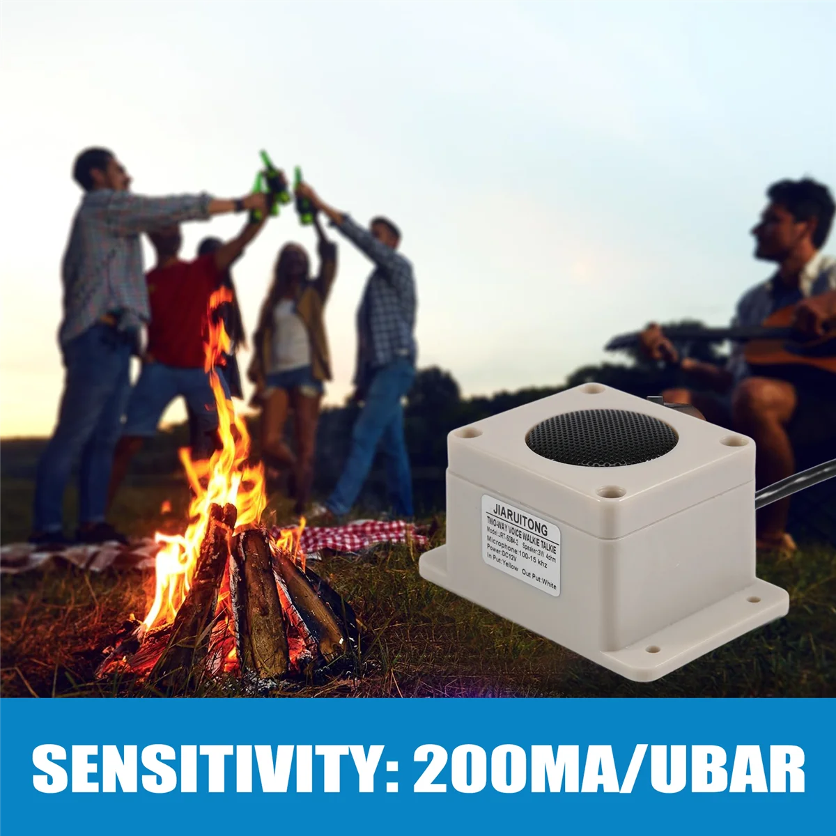 جهاز مكبر صوت للميكروفون لكاميرا الأمن في الهواء الطلق مقاوم للماء لكاميرا IP وتسجيل الصوت وراديو ثنائي الاتجاه