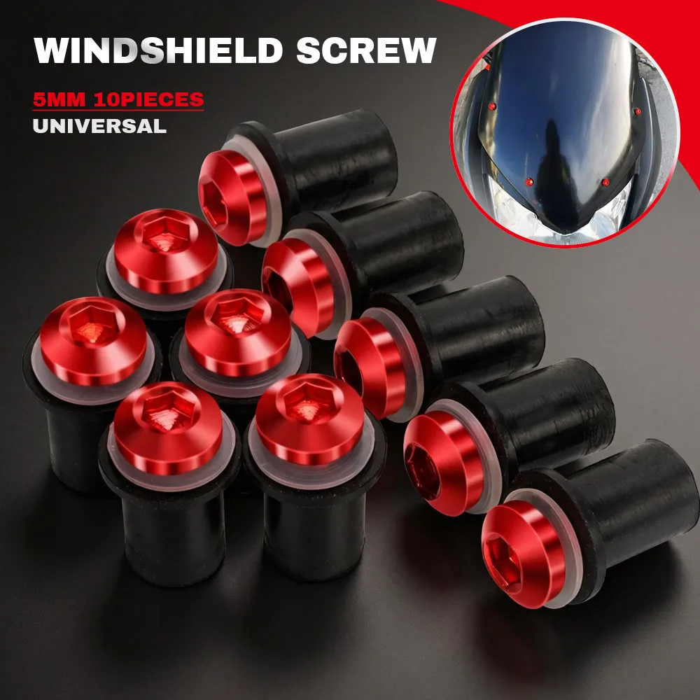 5mm 10PCS Windshield Screws For Honda CB300 CB500 CB600 CB650F/R CBF1000 CBF500 CB150R CB190R NC700 NC750 Windscreen Bolts