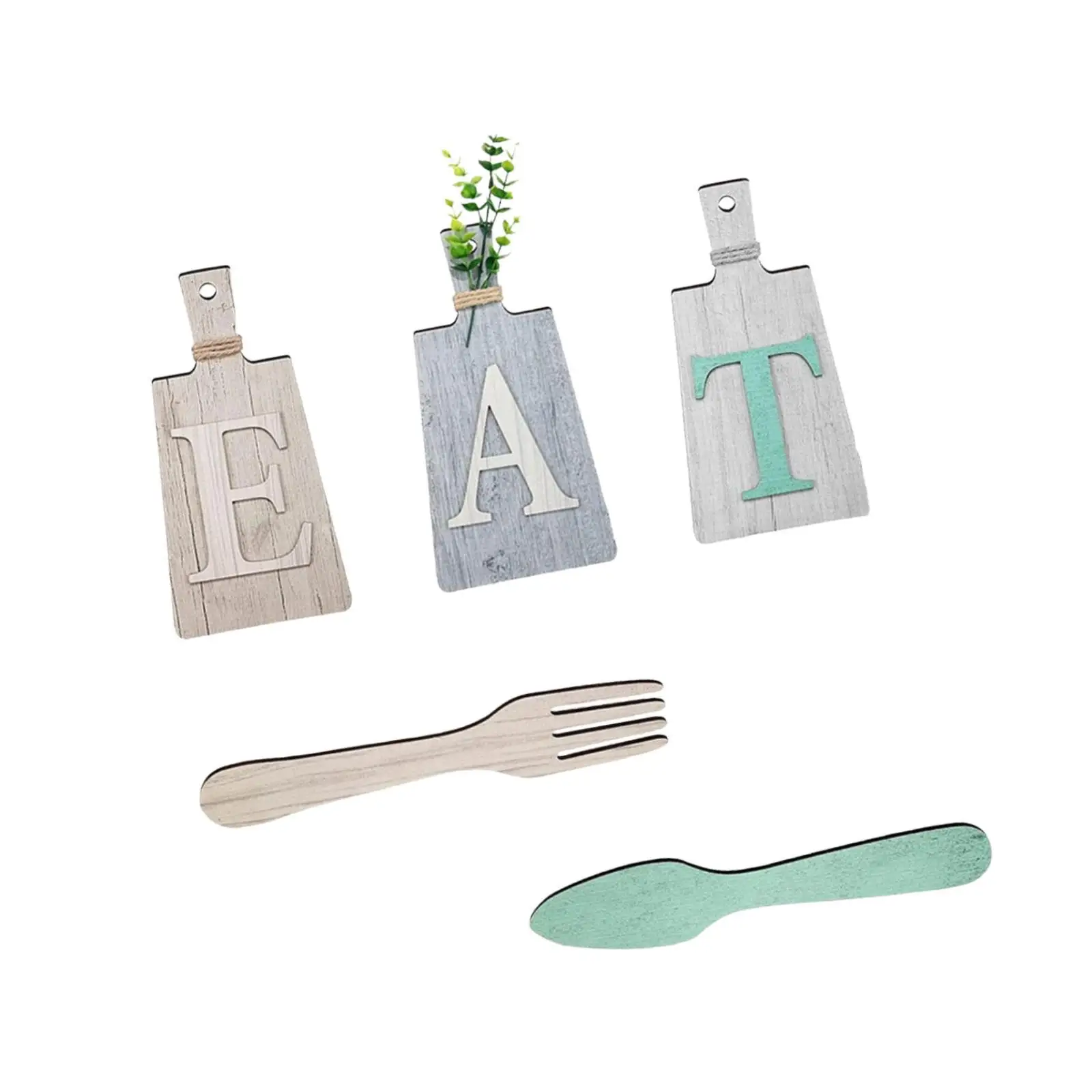 Decorative Hanging Wooden Eat Sign Rustic Wall Letters for Kitchen Wood Decor and Dining Room Decoration