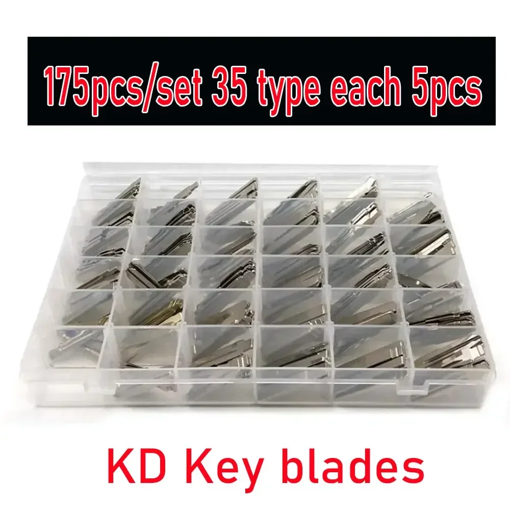 

175PCS/SET KD Car Key Blades Metal Blank Uncut Flip KD Remote Key Blades for KEYDIY KD VVDI Xhorse Remotes 35 Types Each 5pcs