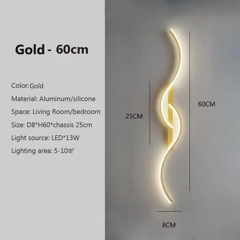 Moderne LED-wandlamp Minimalistisch led-licht Slaapkamer Nachtkastje Lange strip Wandkandelaars Woonkamer Bank Thuis Binnenverlichting