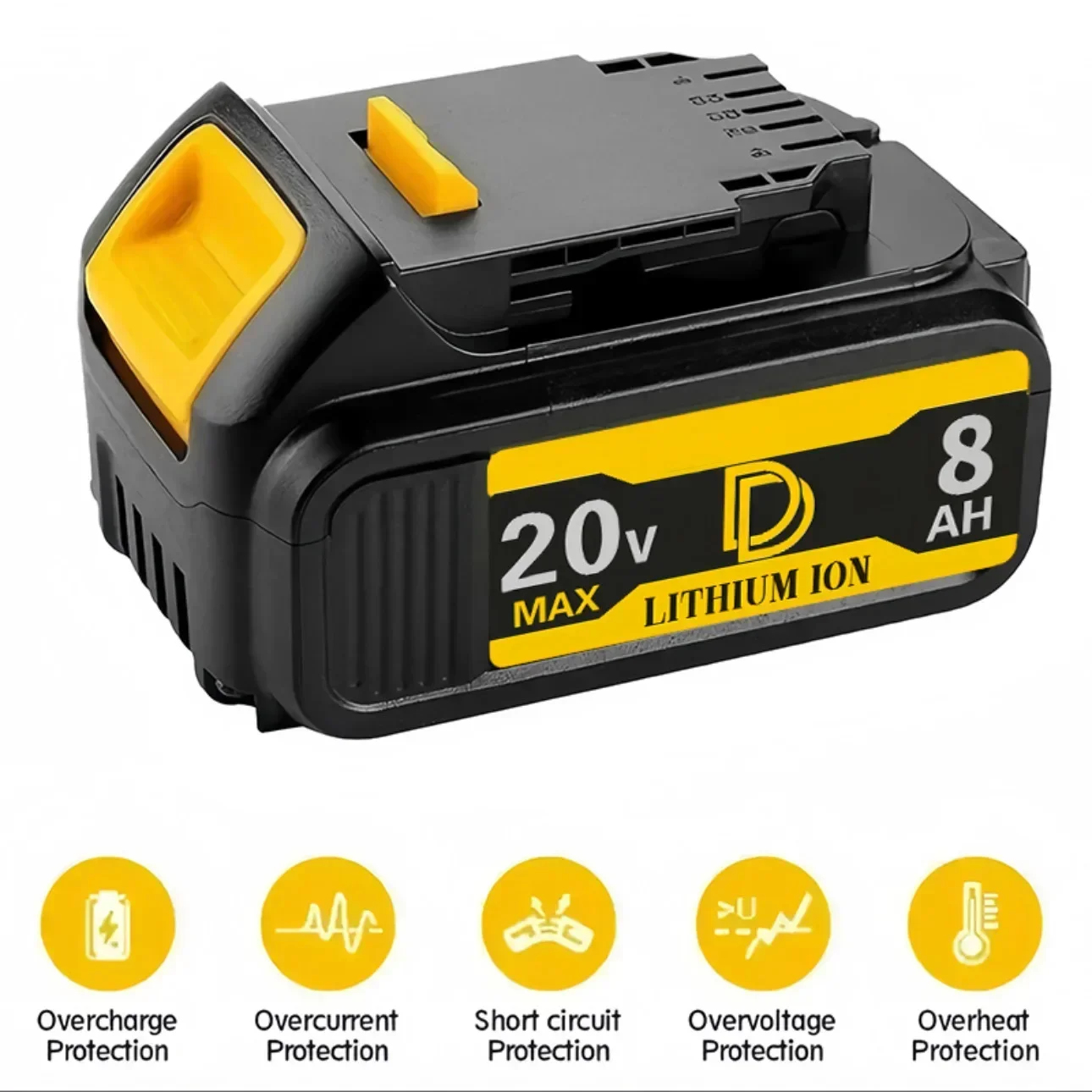 for 20V DeWalt 8.0/10.0Ah High-capacity cordless Tools Lithium Battery compatible with DCF887 CB205 DCB204 DCB200 Battery