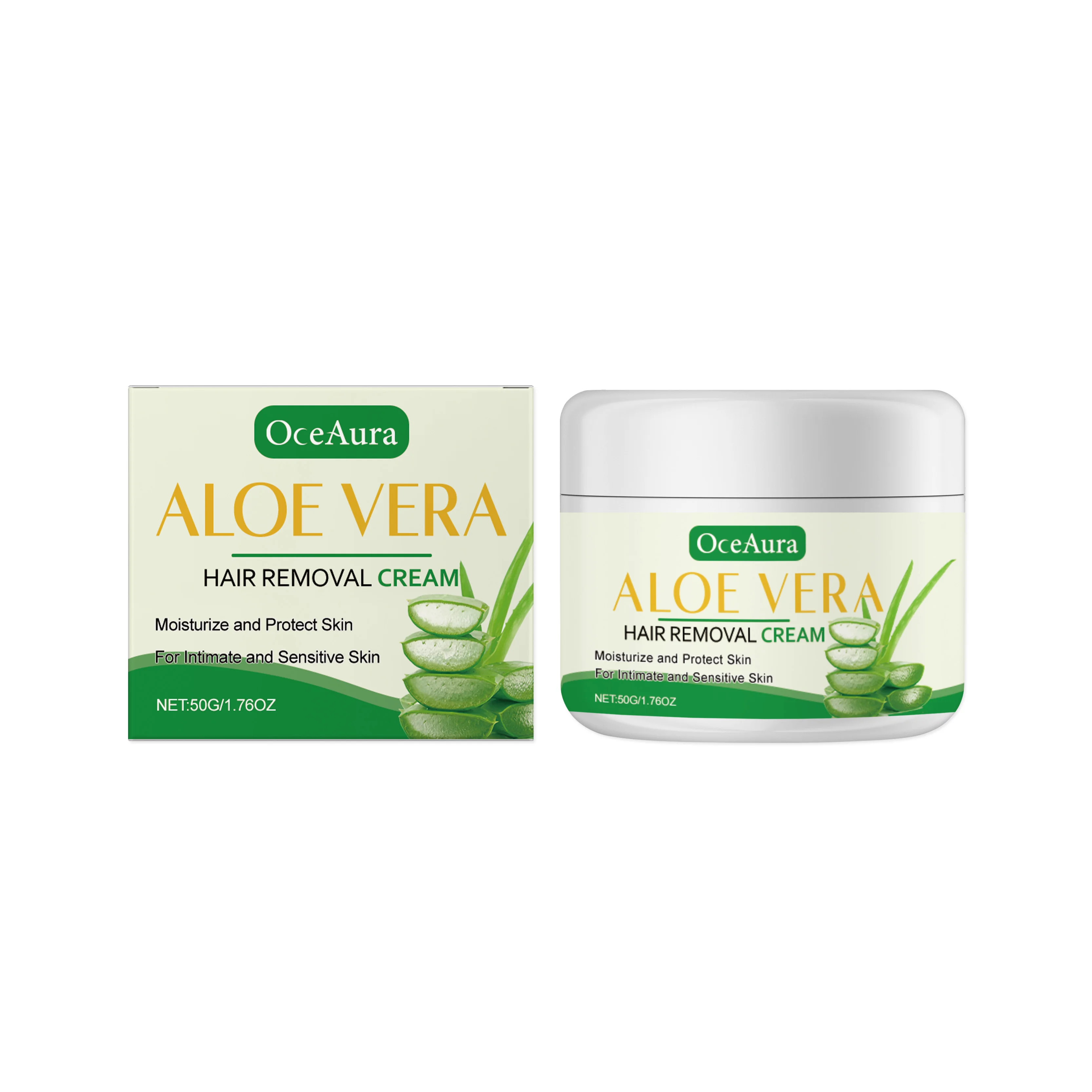 Aloe Vera Hair Removal Cream - Gentle Depilatory For Smooth Skin, Full Body Use On Legs & Underarms, Moisturizing Formula