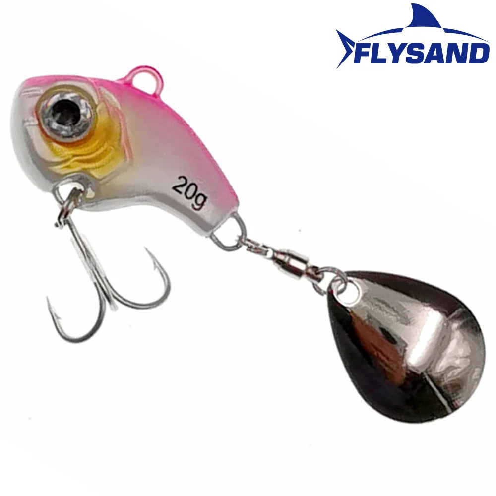 FLYSAND 20g Metal Mini VIB With Spoon Fishing Lure Fish Hooks Fishing Tackle Pin Crankbait Vibration Spinner Sinking Bait Lure