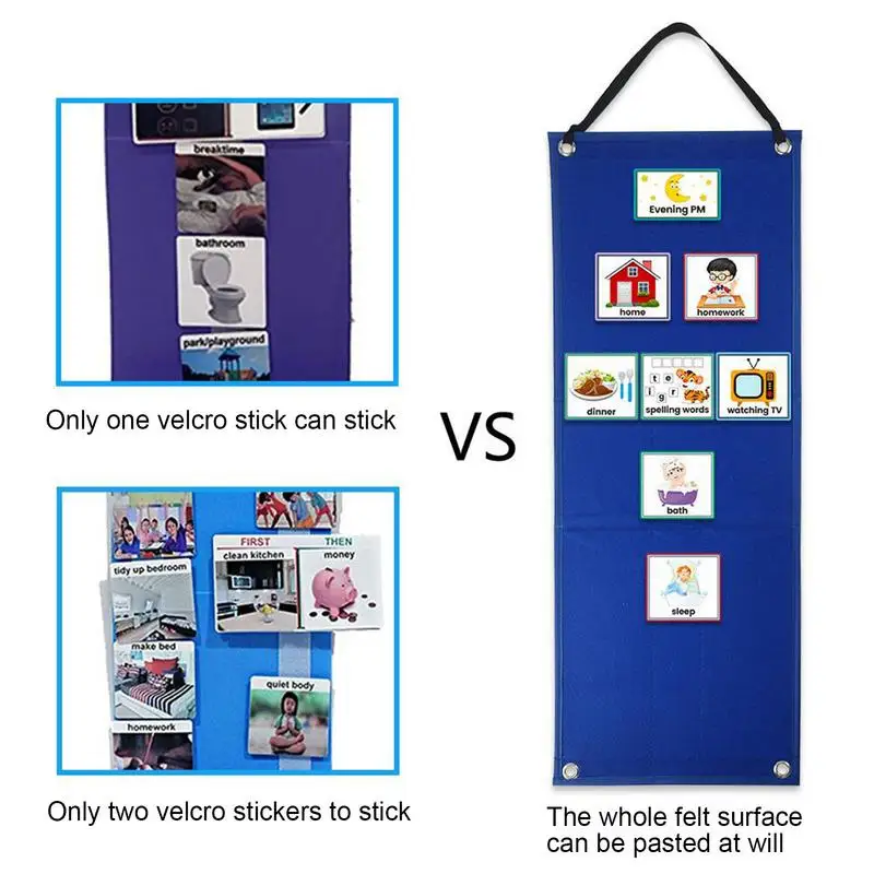 Calendario de aprendizaje multifuncional para niños, horario Visual para niños, tabla adhesiva de comportamiento, resistente al agua