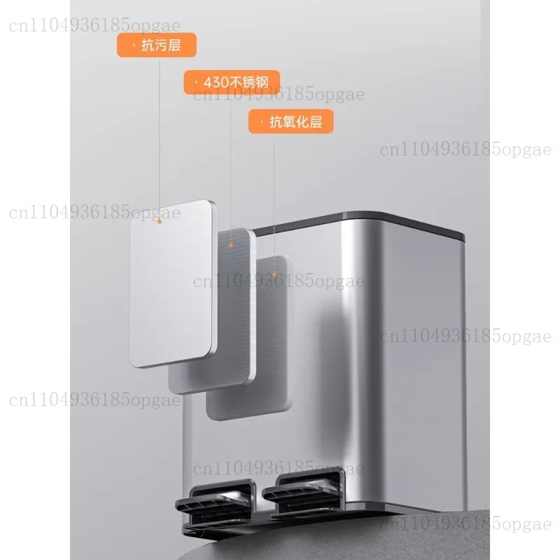 Sorting Garbage Can Household Kitchen Dry and Wet Separation Stainless Steel Foot Living Room with Cover Double Bucket