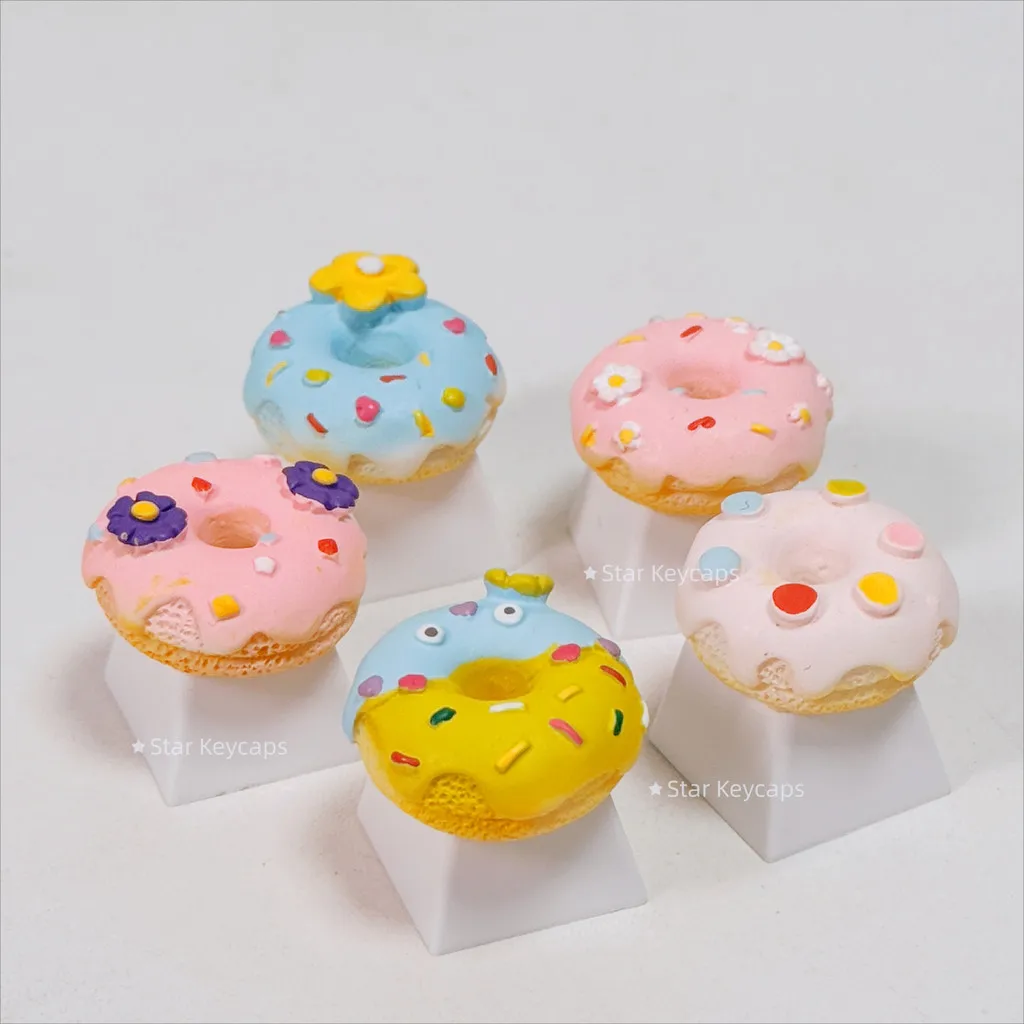 Creative Doughnut Keycaps for MX Mechanical Keyboard Key Caps Personalized Keyboard Decoration Gift