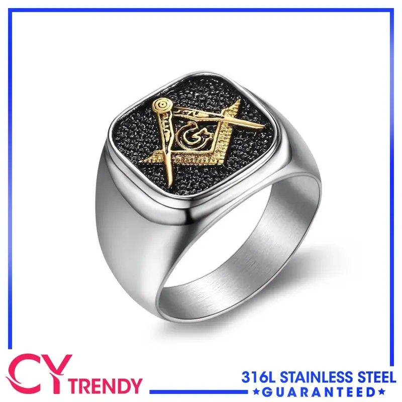 

Stainless Steel Freemason Masonic Ring Size 7-15 Unisex Wedding Band Jewelry