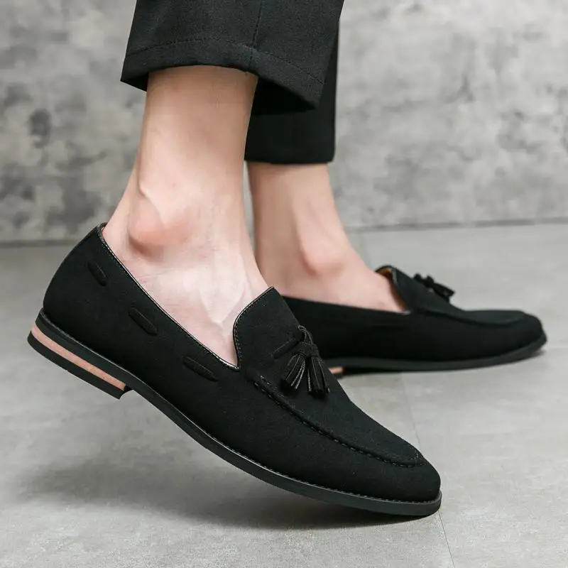 Sapato baixo casual retrô masculino, mocassins estilo britânico, festa de casamento, novo