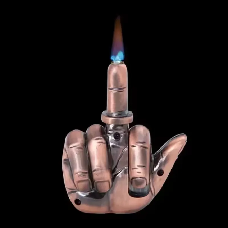 Jet-Flammen-Fackel-Feuerzeug, aufblasbares Gas-Butan-Kompakt-Metall-Winddichtes Feuerzeug mit Sound, Raucher-Gadgets für Männer