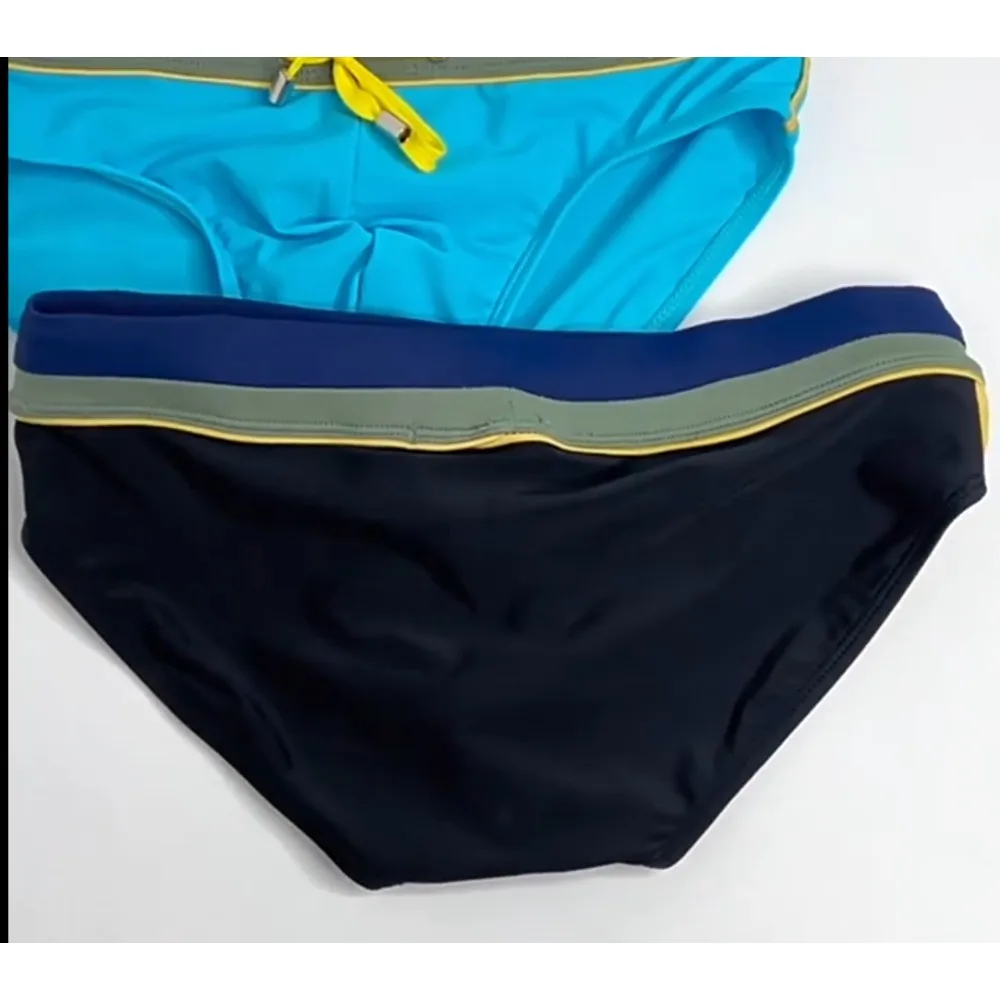 2026European and American cross-border men's triangular swimming trunks low waist foreign trade layer wide waist UXH324