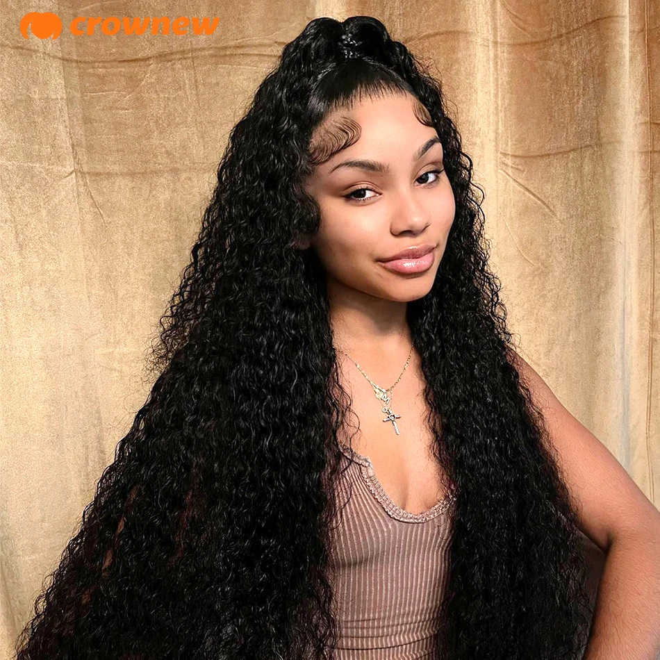 

Curly Lace Front Human Hair Wig Water Wave 13X6 Lace Front Wig Hd Lace Frontal Wig Glueless Preplucked Human Wigs Ready To Go