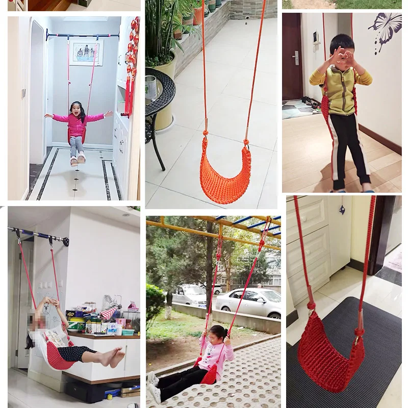 Flying Garden Swing Kids Hanging Seat with Height Adjustable Ropes Indoor Outdoor columpios de jardín Board Kids Swing ריהוט גינ