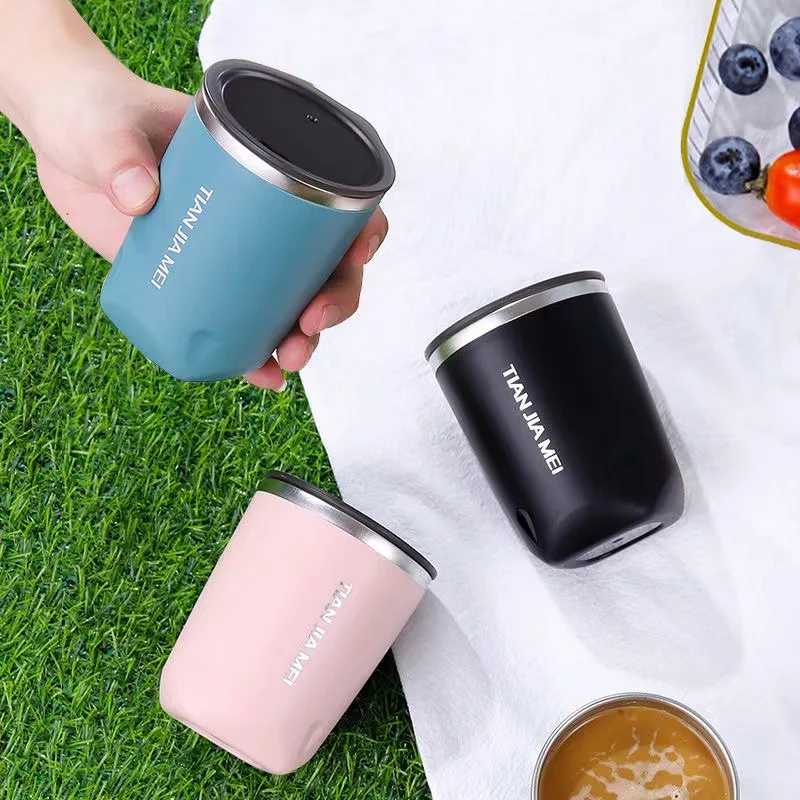 300ML Thermal Mug Beer Cups Stainless Steel Vacuum Flask Insulated Tumbler Cup with Lid Travel Water Bottle 20oz Tea Coffee Cup