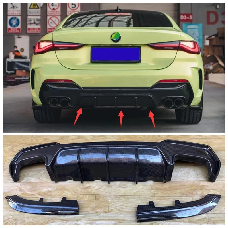 

Carbon fiber Rear Trunk Diffuser Bumper Exhaust Lip Splitter For BMW 4 Series G22 G23 G26 M440i Mtech 420 2020 2021 2022