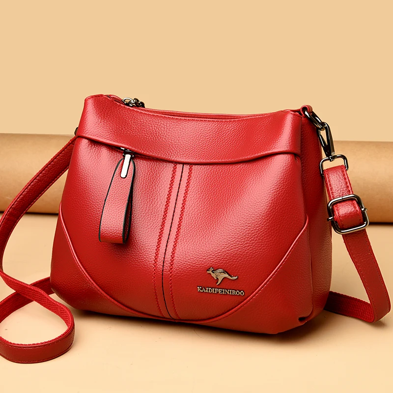 Sac fourre-tout en cuir véritable pour femme, cuir de vachette souple, sacs à bandoulière pour femme, sac messager, haute qualité, luxe, initié à la
