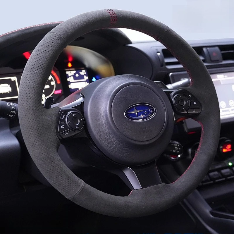 

For Subaru BRZ Toyota 86 2016-2025 Hand Stitched Suede non-slip Car Steering Wheel Cover auto parts