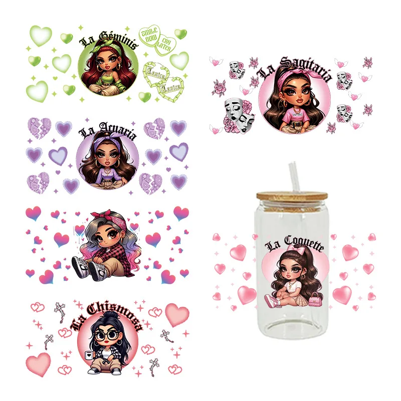 

UV transfer stickers glass crystal label crystal stickers cross-border special stickers for 16oz glass cups 23cmX11cm