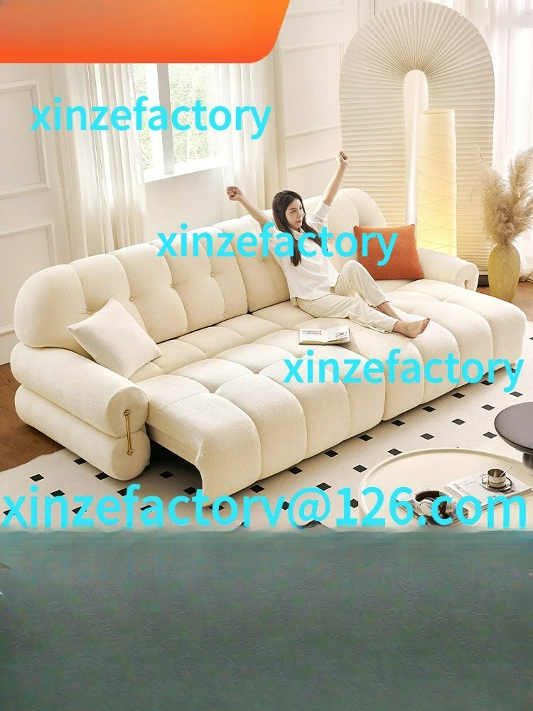

Customizable Government Subsidies Winter Bear French Cream Marshmallow Fabric Electric Sofa Bed Dual Function Retractable Cloud
