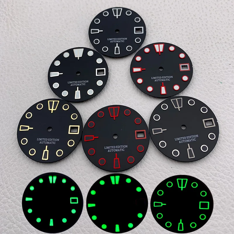 28.5mm Dial Diameter NH35/NH36 Movement Luminous Dial with Single Calendar Watch Accessories Customizable Dial DIY Logo